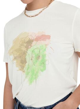 T-Shirt Only Free Leaf Weiß für Damen
