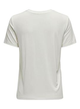 T-Shirt Only Free Leaf Weiß für Damen