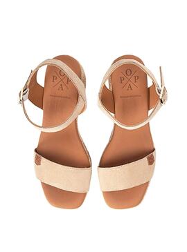 Sandalen Popa Beliche Wildleder Beige für Frauen