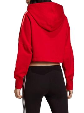 Sweatshirt Adidas Cropped Hood Rot Für Damen
