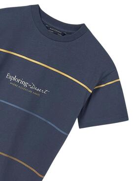 T-Shirt Mayoral gestreift marineblau für Jungen