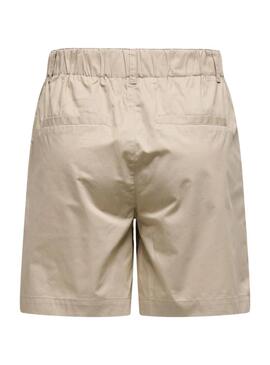 Bermuda  Only  Zora mittelhohe Shorts in Toastfarben für Frauen.