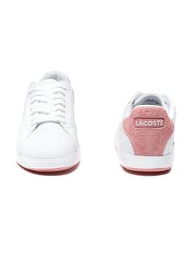 Sneaker Lacoste Absolvent Weiß Rosa Leder Damen