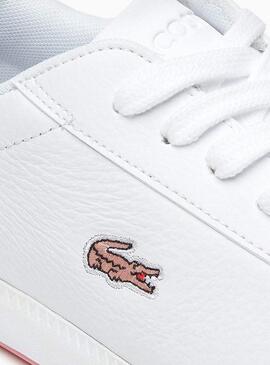 Sneaker Lacoste Absolvent Weiß Rosa Leder Damen