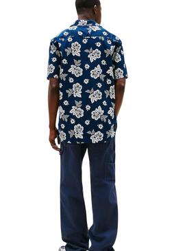 Hemd Tommy Jeans Hawaii Marineblau für Männer