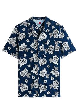 Hemd Tommy Jeans Hawaii Marineblau für Männer