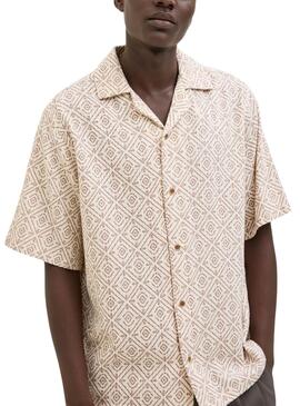 Hemd Jack and Jones Vicent beige für Männer
