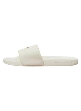  Flip-Flops Calvin Klein Monogramm beige für Frauen