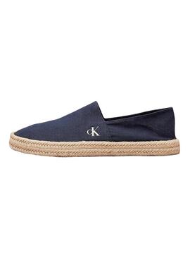Espadrilles Calvin Klein aus marineblauer Leinwand für Männer.