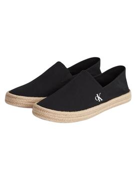 Espadrilles Calvin Klein aus schwarzem Leinen für Männer