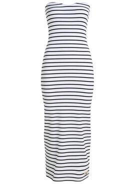 Kleid Calvin Klein Rib gestreiftes Midi-Kleid für Damen