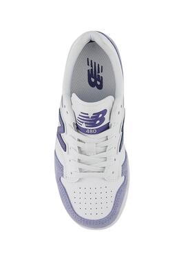 Turnschuhe New Balance PSB480 weiß und malve für Kinder