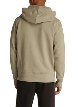 Kapuzenpullover Calvin Klein Serif-Logo in Toastfarbe für Männer
