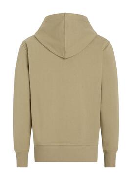 Kapuzenpullover Calvin Klein Serif-Logo in Toastfarbe für Männer