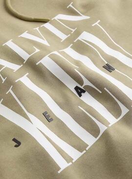 Kapuzenpullover Calvin Klein Serif-Logo in Toastfarbe für Männer