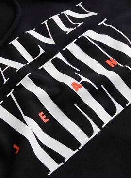 Kapuzenpullover Calvin Klein Serif Logo in Schwarz für Herren