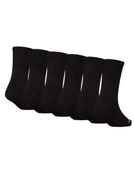 Pack Jordan Socken sechs Paar Schwarz für Mädchen und Jungen.