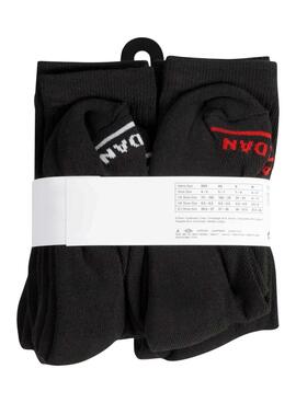 Pack Jordan Socken sechs Paar Schwarz für Mädchen und Jungen.