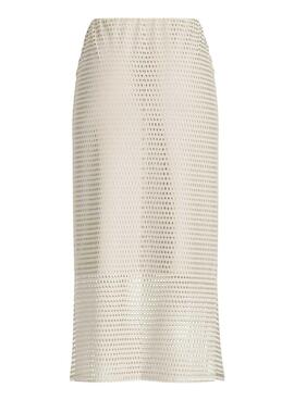 Rock Vila Viadella beige Midi für Frauen.