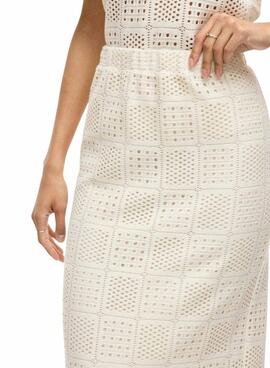 Rock Vila Vinovira midi beige für Frauen