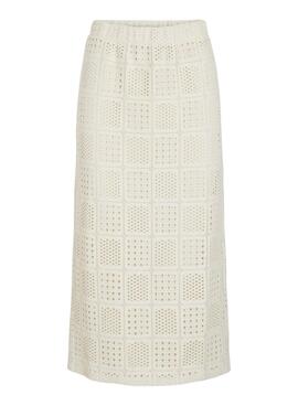 Rock Vila Vinovira midi beige für Frauen