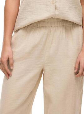 Hose Vila Vilania Weite, beige für Frauen