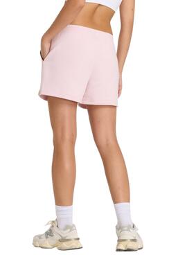 Kurze Hose New Balance Essentials French Terry in Rosa für Damen