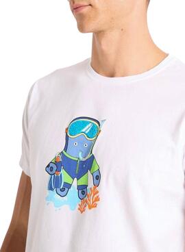 T-shirt Der Octopus Schnorchel weiß für Herren