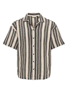 Only and Sons Dani Häkel beige Hemd für Herren