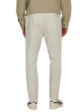 Hose Only and Sons Linus Crop Beige für Herren.