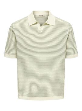 Polo Only and Sons Kian in Grün und Beige für Männer.