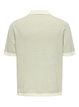 Polo Only and Sons Kian in Grün und Beige für Männer.