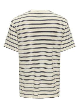 T-shirt Only and Sons Sian beige und marineblau für Männer