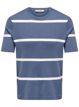 T-shirt Only and Sons Wyler blue striped for men