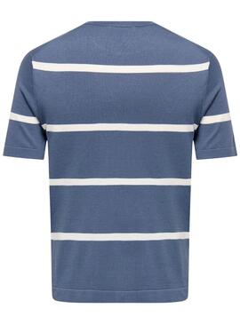 T-shirt Only and Sons Wyler blue striped for men