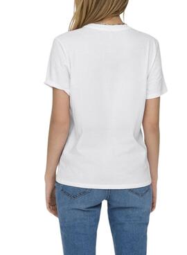 T-shirt Only Lucia weiß Leopard für Frauen