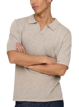 Polo  Only and Sons George in Beige für Männer.