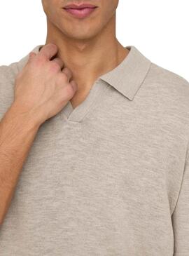 Polo  Only and Sons George in Beige für Männer.