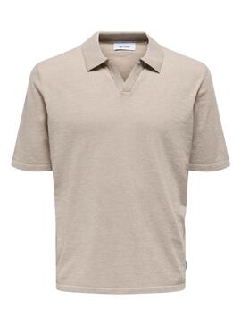 Polo  Only and Sons George in Beige für Männer.