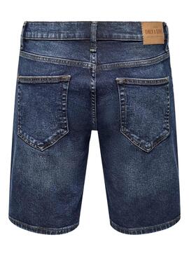 Bermudas Only und Sons Weft dunkle Jeans für Männer.