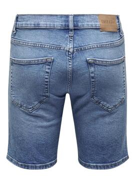 Bermudas Only and Sons Weft mittelblaue Jeans für Männer