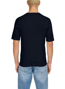 Only and Sons Wyler Strickshirt in Marineblau für Herren