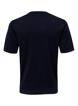 Only and Sons Wyler Strickshirt in Marineblau für Herren