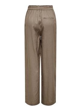 Hose Only Tokyo Leinen Braun für Damen