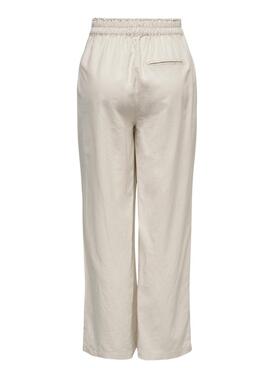 Hose Only Tokyo Leinen beige für Damen
