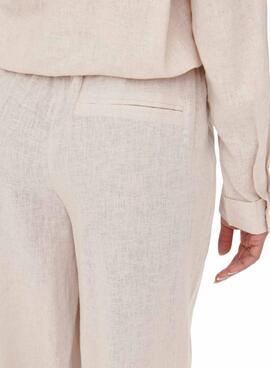 Hose Only Tokyo Leinen beige für Damen