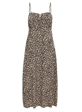 Kleid Only Nelly Leopardenmuster Braun für Damen