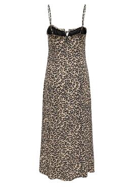 Kleid Only Nelly Leopardenmuster Braun für Damen