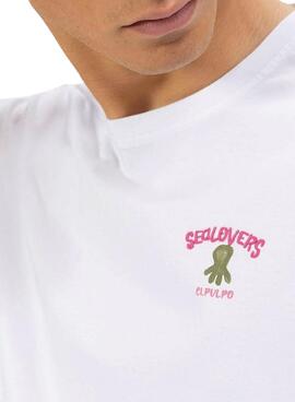 T-Shirt  El Pulpo Travel Family in Weiß für Männer