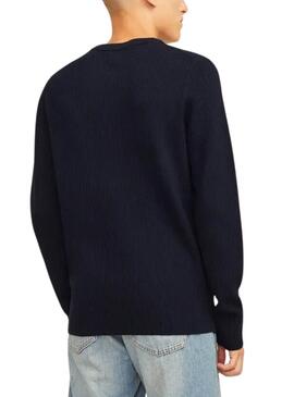 Marineblauer Jersey von Jack and Jones, perfekt für Herren.